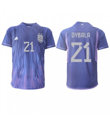 Argentina Paulo Dybala #21 Replica Away Stadium Shirt World Cup 2022 Short Sleeve